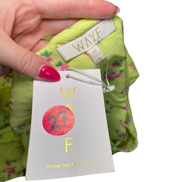 WAYF Lemon Ditsy Darlin One Shoulder Maxi Dress NWT Size M - Picture 7 of 7